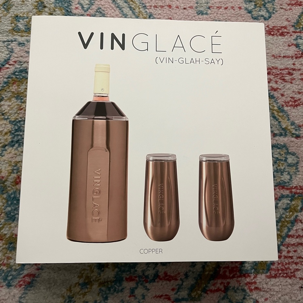 NEW Vinglace Copper wine Set with Insulated Design
